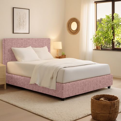Letto Singolo Rosa Sfoderabile Contenitore, Dimensione Materasso 90x200 cm - Iudica
