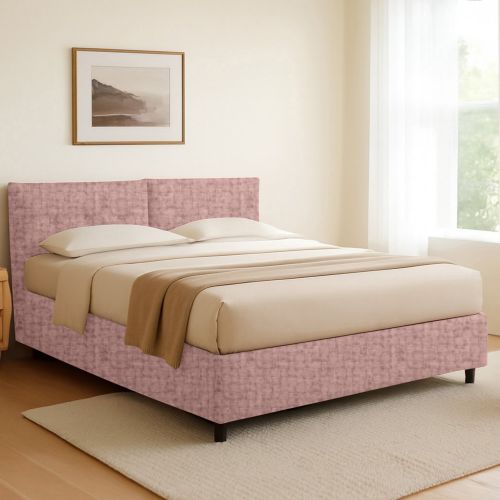 Letto Singolo Rosa Sfoderabile Contenitore, Dimensione Materasso 90x200 cm - Nocara