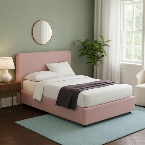 Letto Singolo Rosa Sfoderabile Contenitore, Dimensione Materasso 90x200 cm - Serrone