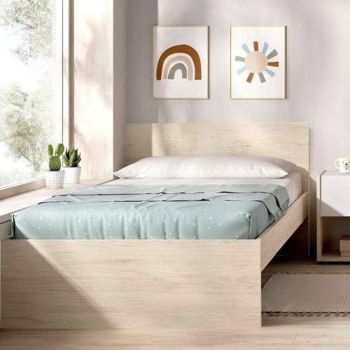 Letto singolo rovere 194x95cm adatto per materasso 90x190 cm - Haikui