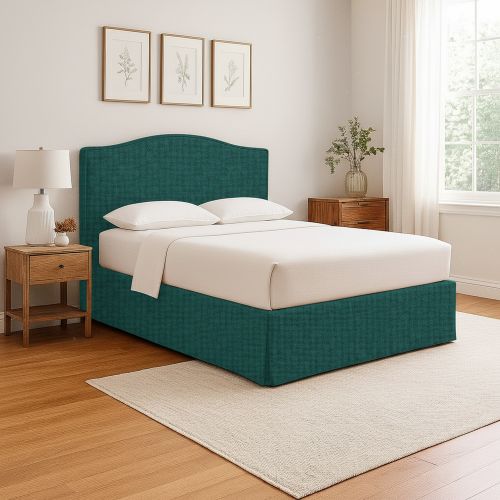 Letto Singolo Verde Petrolio Sfoderabile Contenitore, Dimensione Materasso 90x190 cm - Orvieto