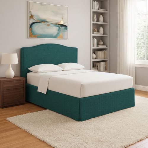 Letto Singolo Verde Petrolio Sfoderabile Contenitore, Dimensione Materasso 90x200 cm - Copparo