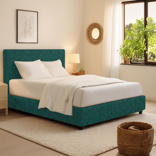 Letto Singolo Verde Petrolio Sfoderabile Contenitore, Dimensione Materasso 90x200 cm - Iudica