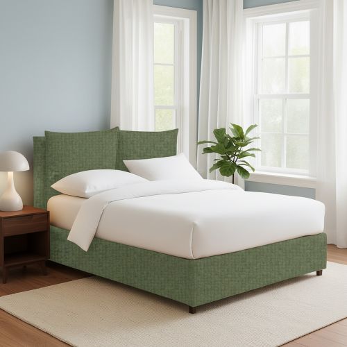 Letto Singolo Verde Sfoderabile Contenitore, Dimensione Materasso 90x190 cm - Ripi