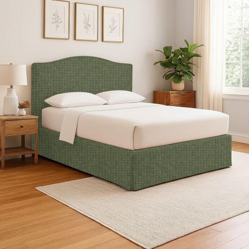 Letto Singolo Verde Sfoderabile Contenitore, Dimensione Materasso 90x200 cm - Copparo