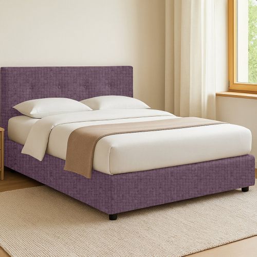 Letto Singolo Viola Lilla Sfoderabile Contenitore, Dimensione Materasso 90x190 cm - Fiumalbo