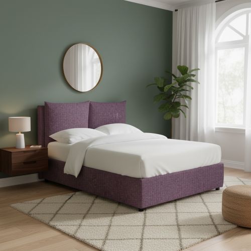 Letto Singolo Viola Lilla Sfoderabile Contenitore, Dimensione Materasso 90x190 cm - Ripi