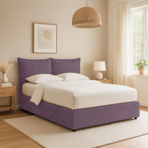 Letto Singolo Viola Lilla Sfoderabile Contenitore, Dimensione Materasso 90x190 cm - Rosora
