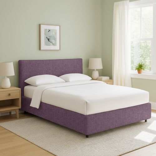 Letto Singolo Viola Lilla Sfoderabile Contenitore, Dimensione Materasso 90x200 cm - Carbone