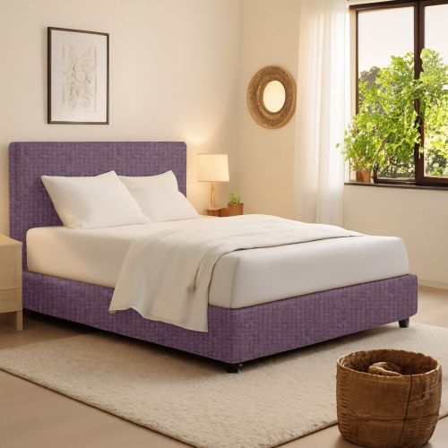 Letto Singolo Viola Lilla Sfoderabile Contenitore, Dimensione Materasso 90x200 cm - Iudica