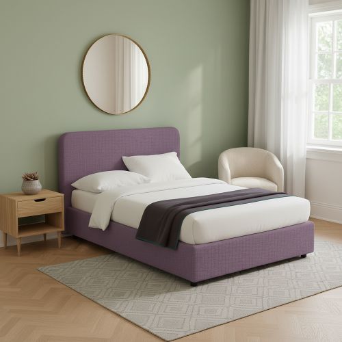 Letto Singolo Viola Lilla Sfoderabile Contenitore, Dimensione Materasso 90x200 cm - Serrone
