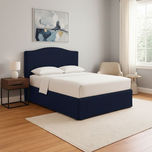 Letto Singolo Viola Scuro Sfoderabile Contenitore, Dimensione Materasso 90x190 cm - Orvieto