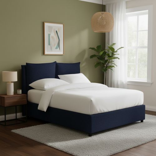 Letto Singolo Viola Scuro Sfoderabile Contenitore, Dimensione Materasso 90x190 cm - Ripi