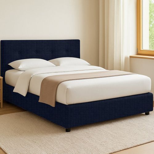 Letto Singolo Viola Scuro Sfoderabile Contenitore, Dimensione Materasso 90x200 cm - Cerzeto