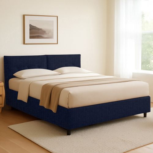 Letto Singolo Viola Scuro Sfoderabile Contenitore, Dimensione Materasso 90x200 cm - Nocara