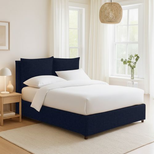 Letto Singolo Viola Scuro Sfoderabile Contenitore, Dimensione Materasso 90x200 cm - Oncino