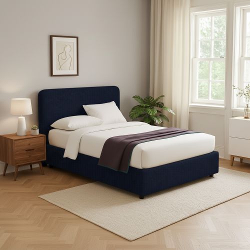 Letto Singolo Viola Scuro Sfoderabile Contenitore, Dimensione Materasso 90x200 cm - Serrone
