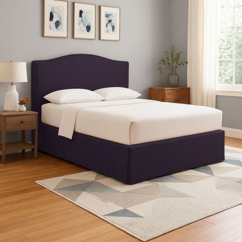 Letto Singolo Viola Sfoderabile Contenitore, Dimensione Materasso 90x190 cm - Orvieto