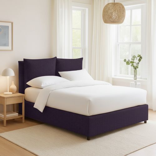 Letto Singolo Viola Sfoderabile Contenitore, Dimensione Materasso 90x190 cm - Ripi