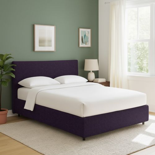 Letto Singolo Viola Sfoderabile Contenitore, Dimensione Materasso 90x200 cm - Carbone