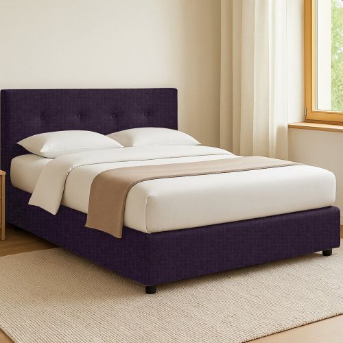 Letto Singolo Viola Sfoderabile Contenitore, Dimensione Materasso 90x200 cm - Cerzeto