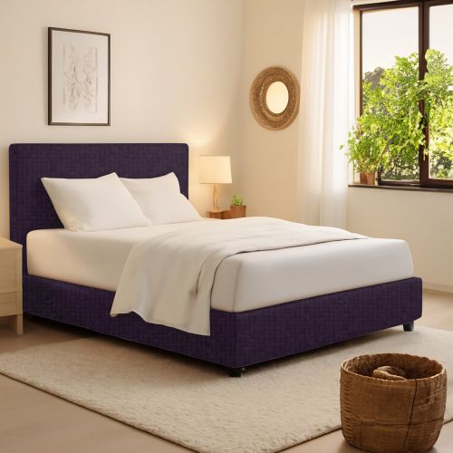Letto Singolo Viola Sfoderabile Contenitore, Dimensione Materasso 90x200 cm - Iudica