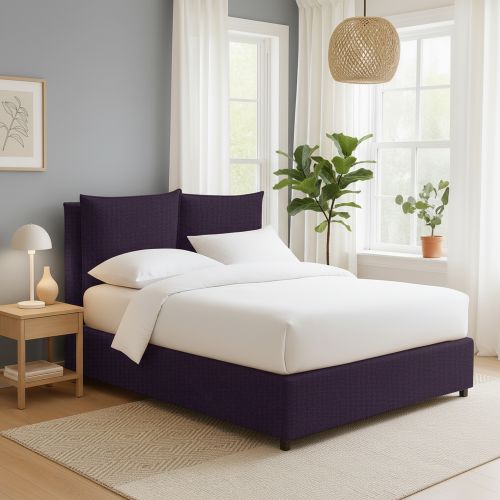 Letto Singolo Viola Sfoderabile Contenitore, Dimensione Materasso 90x200 cm - Oncino