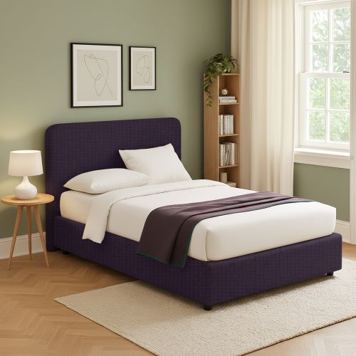 Letto Singolo Viola Sfoderabile Contenitore, Dimensione Materasso 90x200 cm - Serrone