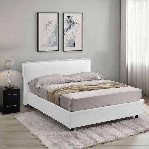 Letto un posto contenitore bianco 100x210cm in metallo - Brusson