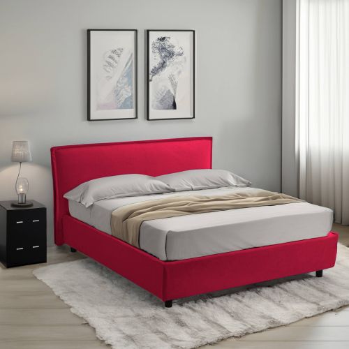 Letto un posto contenitore rosso 100x210cm materasso incluso - Brozolo