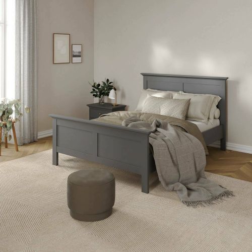 Letto un posto grigio 158x200cm rete inclusa - Arcevia