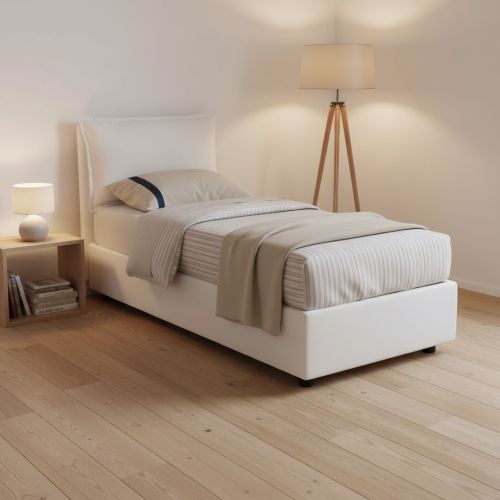 Letto una piazza con contenitore bianco 105x205 - Animal