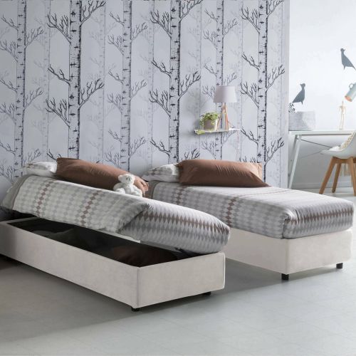 Letto una piazza con contenitore bianco 95x205 - Andros