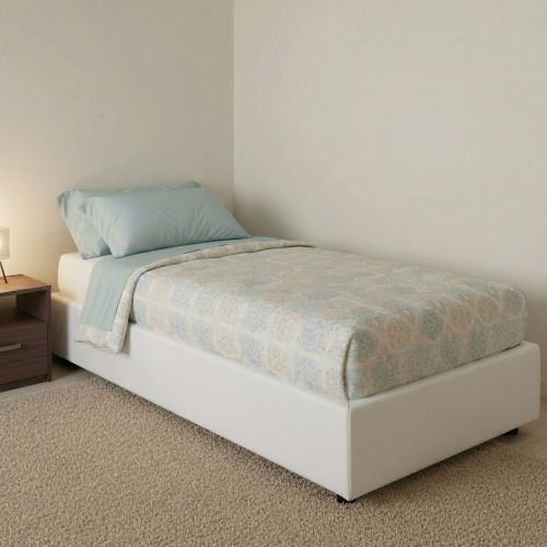 Letto una piazza con contenitore bianco 95x215 - Artesh
