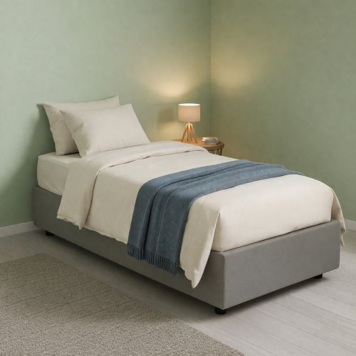 Letto una piazza con contenitore grigio 95x215 - Avova