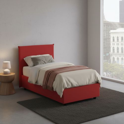 Letto una piazza con contenitore rosso 95x205 - Acuila