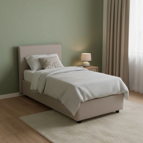 Letto una piazza con contenitore tortora 105x205 - Arminius