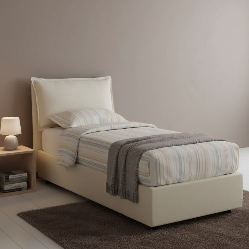 Letto una piazza contenitore beige 105x215cm sfoderabile - Arzon