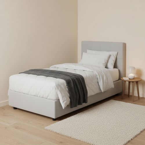 Letto una piazza contenitore bianco 105x205cm adatto per materasso 90x190 cm - Angelina