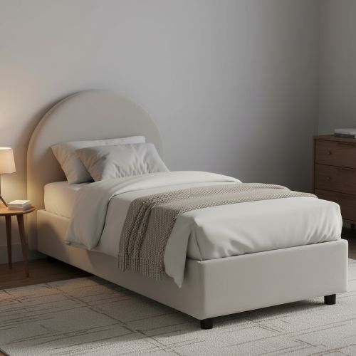 Letto una piazza contenitore bianco 95x205cm adatto per materasso 80x190 cm - Fedra