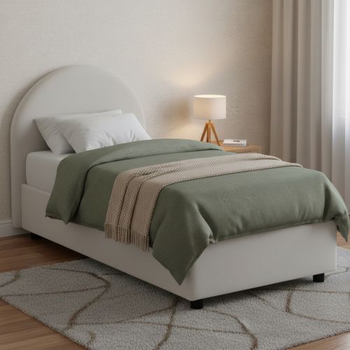 Letto una piazza contenitore bianco 95x205cm comodo - Parco