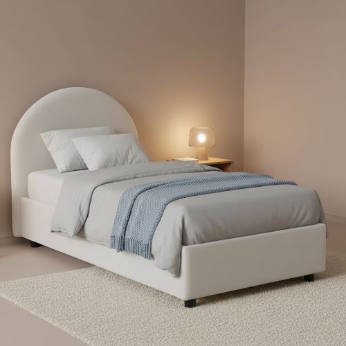 Letto una piazza contenitore bianco 95x205cm moderno - Aglie