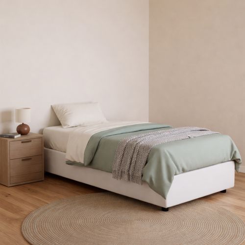 Letto una piazza contenitore bianco 95x215cm chic - Abruzzo