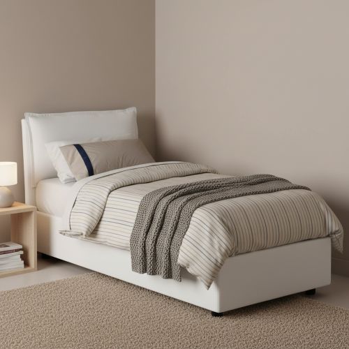 Letto una piazza contenitore bianco 95x215cm design - Ancara