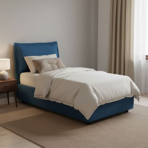 Letto una piazza contenitore blu 105x215cm sfoderabile - Arzon