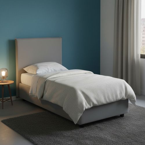 Letto una piazza contenitore grigio 105x215cm rete inclusa - Alder