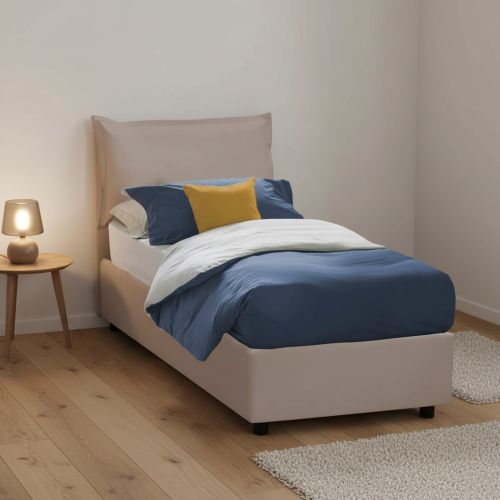 Letto una piazza contenitore tortora 105x215cm adatto per materasso 90x200 cm - Anitza