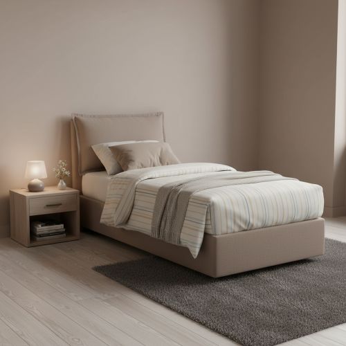Letto una piazza contenitore tortora 105x215cm moderno - Arzon