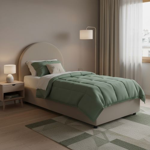 Letto una piazza contenitore tortora 95x205cm elegante - Aglie