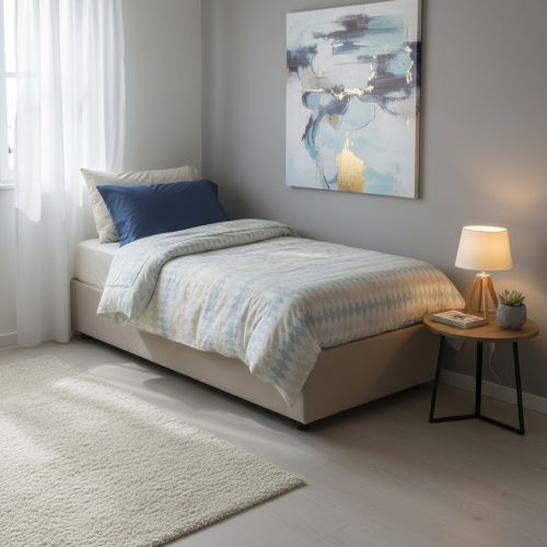 Letto una piazza contenitore tortora 95x215cm comfort - Avova